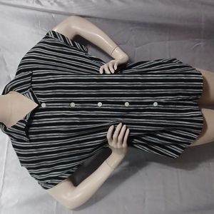 Zexxxy Black and White Striped Blouse
